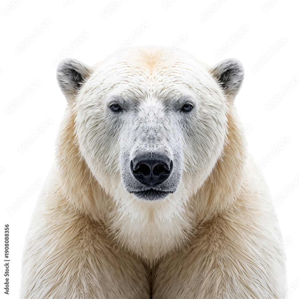 Fototapeta premium Polar Bear Poses for a Close-Up Photo in Its Habitat During the Day