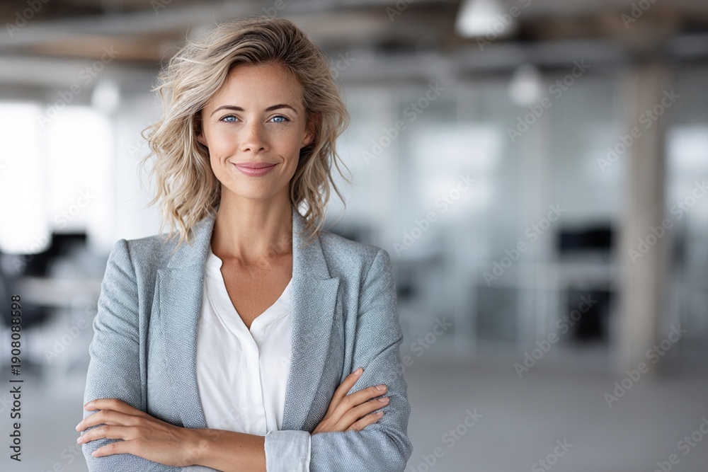 Fototapeta premium Confident businesswoman in modern office