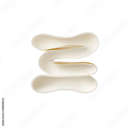 Unique Sculptural Design in Minimalist Form on a White Background