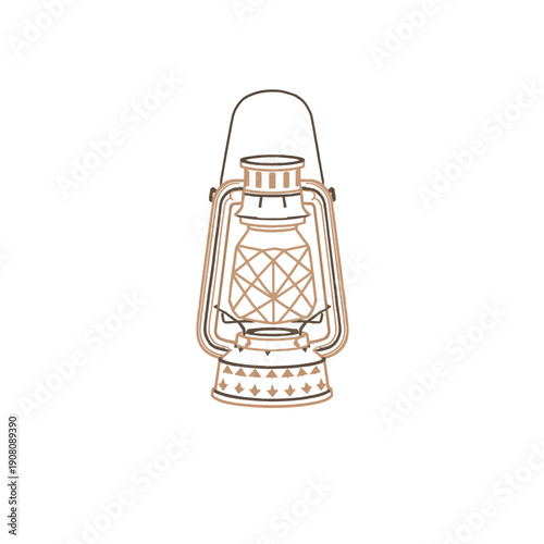 Vintage Lantern Design on a Plain Background for Home Decor or Craft Projects