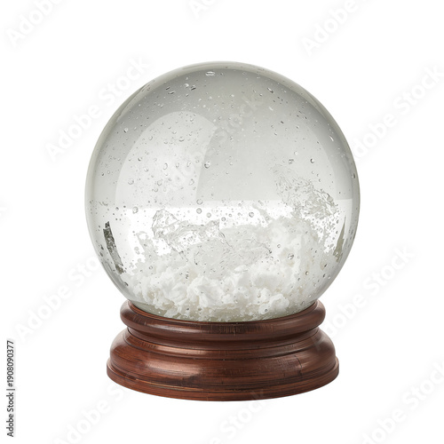 Snow Globe on Wooden Base With Water Droplets Captured During Daylight