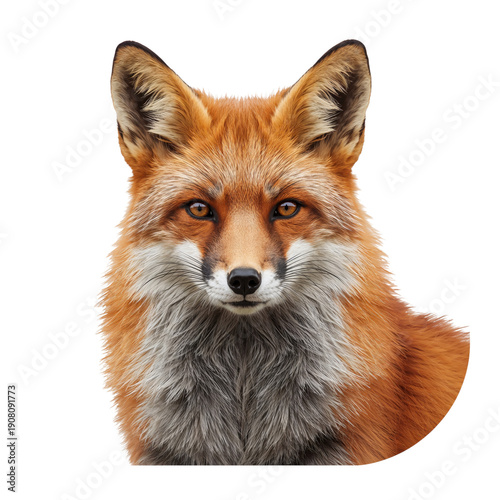 Fox Looks Directly at the Camera With Clear Eyes and Detailed Fur in a Bright...