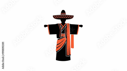 Tableau sur toile Traditional Mexican Charro Suit with Sombrero.