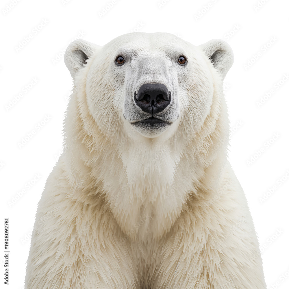 Fototapeta premium Polar Bear Standing With White Fur and Calm Expression in a Studio Setting