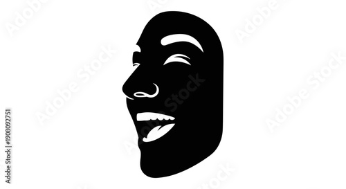 Black Comedy Tragedy Theater Mask.