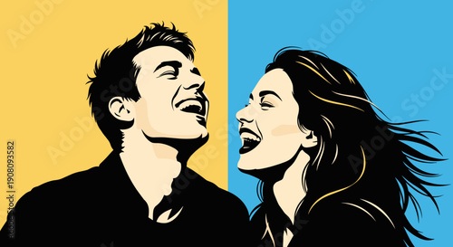 Man and Woman Laughing Together 1.