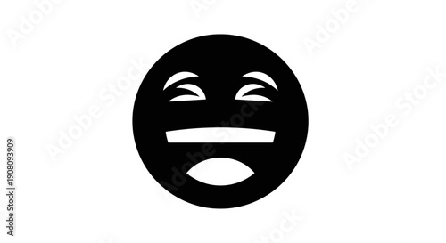 Sad Face Emoji Black Icon.