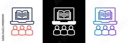 Remote Learning lineblackgrad icon