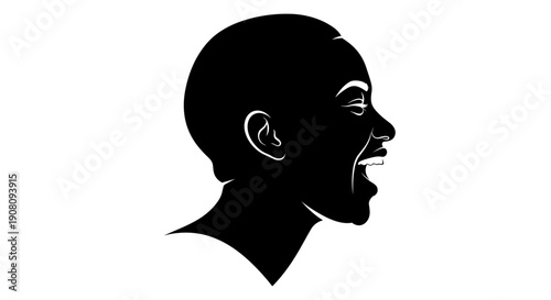 Silhouette of a human head profile.