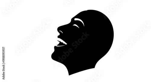 Silhouette of a Man Laughing.