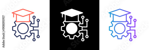 Education Technology lineblackgrad icon