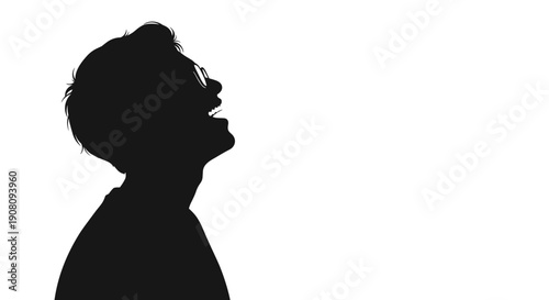 Silhouette of a man shouting.