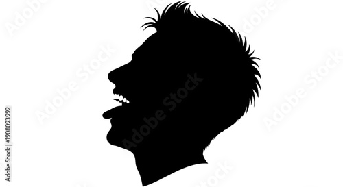 Silhouette of a Man Yelling.