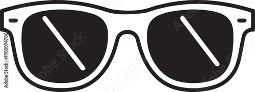 A graphic, minimalistic representation of sunglasses, embodying the essence of summer, leisure, and a relaxed lifestyle.