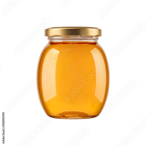 Honey Jar on a White Background Ready for Use in Cooking and Baking