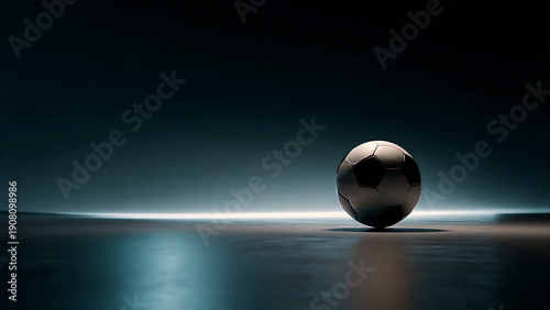 A mysterious spherical object floating over a dark, glowing horizon