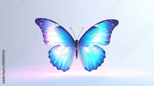 Elegant Blue Butterfly Animation - A Symbol of Transformation and Beauty.