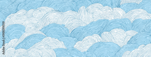 blue waves texture vector illustration japanese style illustration od sea , ocean , water 