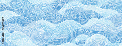blue waves texture vector illustration japanese style illustration od sea , ocean , water 