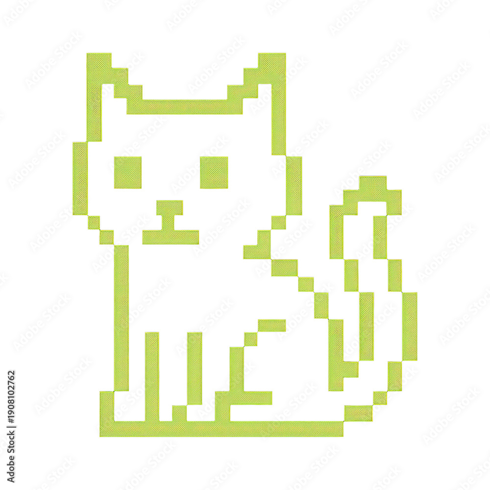 Fototapeta premium PNG Retro pixelated cat illustration.