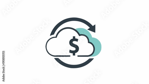 Cloud with dollar sign icon.