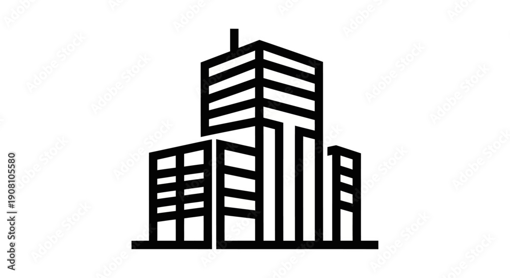 Obraz premium Modern city buildings vector illustration
