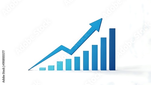 A 3D blue arrow pointing upwards intersects ascending blue bar graph columns on white Free Download A 3D blue arrow pointing upwards intersects ascending blue bar graph columns on white - GFXLoad