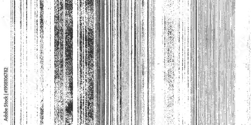 Black and white vertical lines texture with grunge speckles and noise