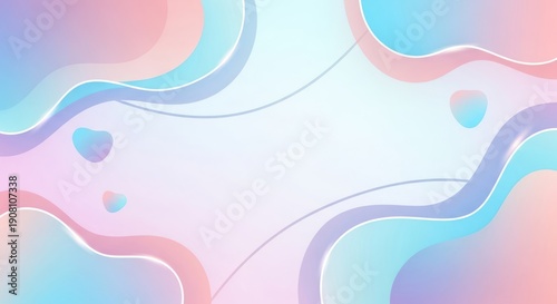 Abstract background with fluid pastel gradient wavy shapes