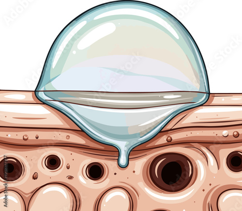 Create a realistic Bubble cleansing foam remove blackhead and oily from face or nose skin. Acne prevention and Face cleaning concept. 3D rendering. vector art with white background.