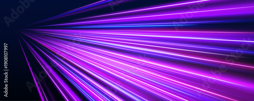 Glowing arcs twist and overlap, forming dynamic visual paths in a dark scene. Light pulses enhance motion and energy. Designed for abstract digital vector.