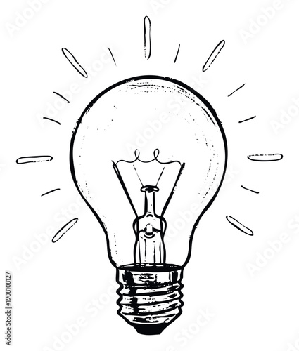 Illuminating lightbulb icon representing a brilliant idea or innovative solution, perfect for business concepts, educational content, or inspirational graphic designs