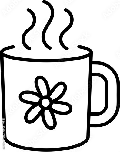 Flower Mug Doodle Icon