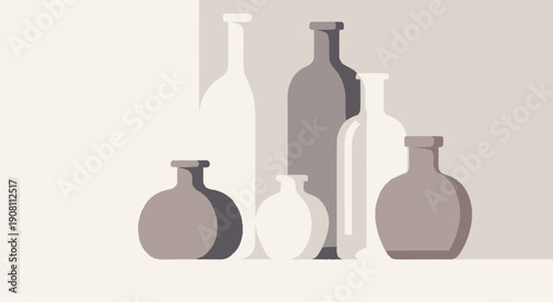 Collection of Vases in Various Shapes.