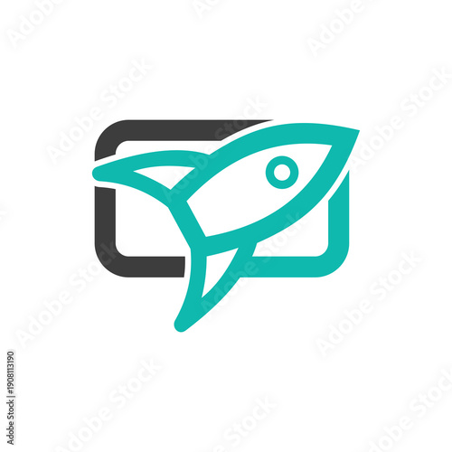 Stylized Fish Logo Design Element.