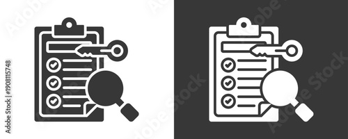 Evaluation Icon Set Vector Collection Isolated In Black And White