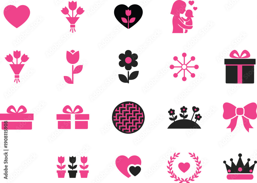 Fototapeta premium Mother's day gift ideas and symbols for mom on special day