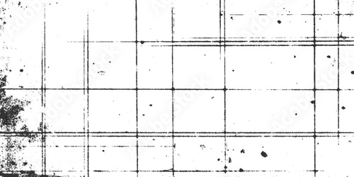 Grungy black and white grid texture with scattered dark speckles and smudges grunge