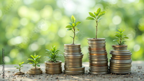 A pile of silver coins, a business of planting.