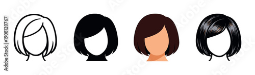 Stylized female portraits with various artistic effects on gradient background