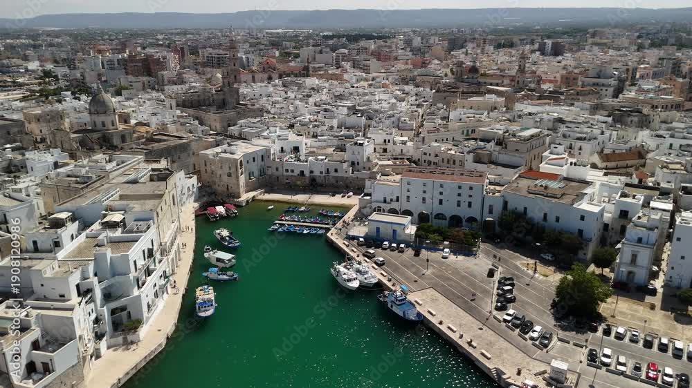 custom made wallpaper toronto digitalAerial view of Monopoli old town with harbor, lighthouse and Adriatic coastline, Apulia, southern Italy