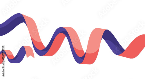 Abstract Wavy Ribbon Design Element.