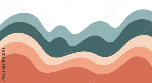 Wavy Layers of Colorful Abstract Shapes.