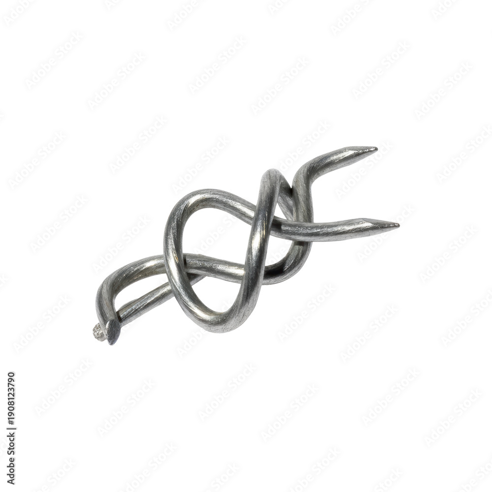 Naklejka premium Metal wire knot isolated on black background
