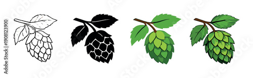 Abstract evolution of hops: monochrome to vibrant green transition