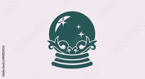 Crystal ball illustration on a pastel background