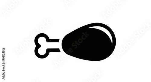 Juicy chicken leg icon for culinary designs