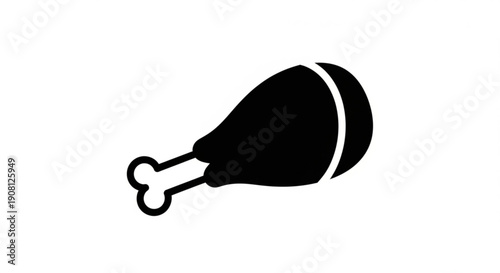Juicy chicken leg icon for culinary designs