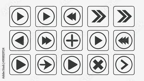 Black and white button black and white buttons play navigation symbols