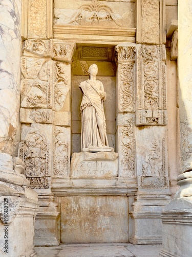 A statue in the libraries of Ephesus.